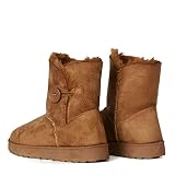 Botin australiano Altamoda-Botín Estilo Australiano con Pespuntes Bordados Forrados con Pelo y cuña Interior (40 EU)