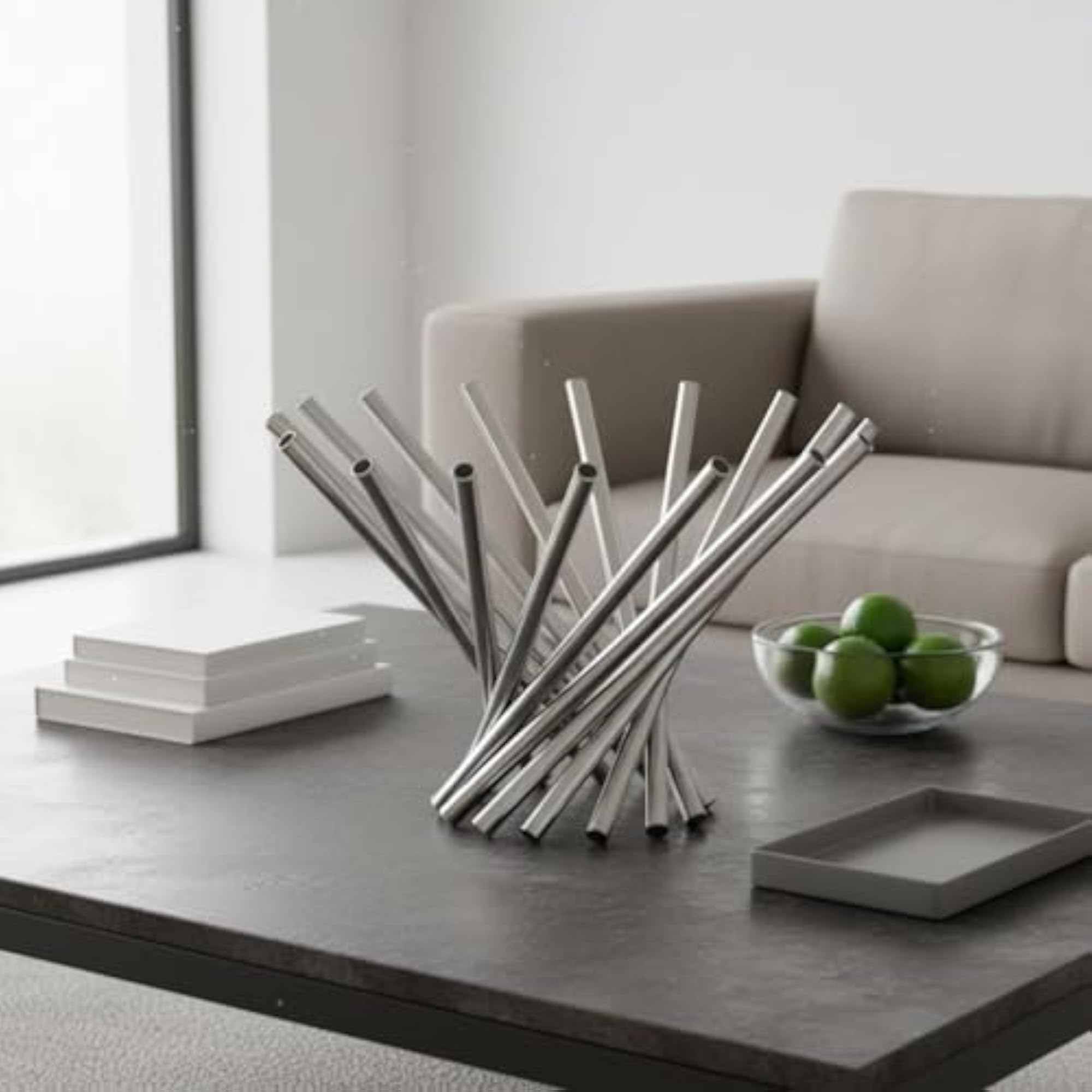 Foldable Fruit Tray, Decorative Snack Dish in Silver