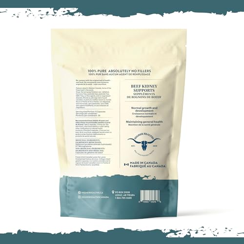 Higher Healths Grass Fed Beef Kidney Capsules 180 Capsules - Immune Maker - 100% Canadian Sourced & Made Beef Organ Supplement - Grass Fed Beef Kidney Supplement - Organ Supplement Grass Fed - Organ Meat Supplements - Dao Enzyme Supplement - Image 3
