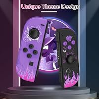 Mhwlhbx Ersatz L/R Switch Controller mit Switch/Lite/OLED-Konsole, Wireless Switch joycons unterstützt Dual Vibration, 6-Achs-Gyro, Wecken, Screenshot-Viola – Ansicht 4