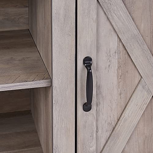 Rockpoint 58Inch Barn Door Tv Stand Entertaiment Media Console Center Industrial Style , Grey Wash #TOP3