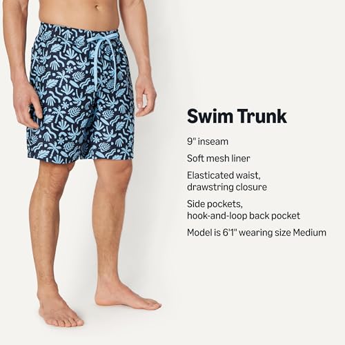 Image of Amazon Essentials Men's 9 inch Swim Trunks with Mesh Lining, Pockets, Drawstring Closure