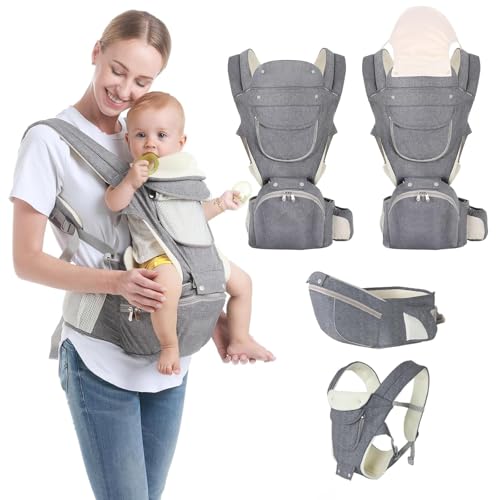 Oasisgalore Baby Carrier for Newborn Boys Girls Twins Baby Toddler Carrier Holder Belt with Hip Seat for 1 to 2 Years 12-24 Months Newborn Boys Girls Soft and Adjustable Perfect for Walking Trip