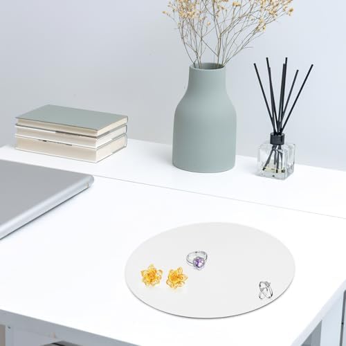 NUOBESTY Aynalı tepsi, yuvarlak, 20 cm, dekoratif parfüm ve takı düzenleyici, aynalı cam, makyaj masası, komodin ve oturma odası için - Görsel 4