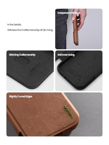 Image of PRITO Nilkin Wallet Flip Case for iPhone 17 Pro Max with Card Slot and Camera Slider, PU Leather Case Cover, All-Around Protection (Black, iPhone 17 Pro Max)