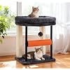 Hey-brother Cat Tree, Cat Scratching Posts with Bed, Sturdy Tower with Fully Sisal-Wrapped Columns and Plush Toy Ball for Indoor Kittens, 18.9 inches, Smoky Gray MPJ010SG