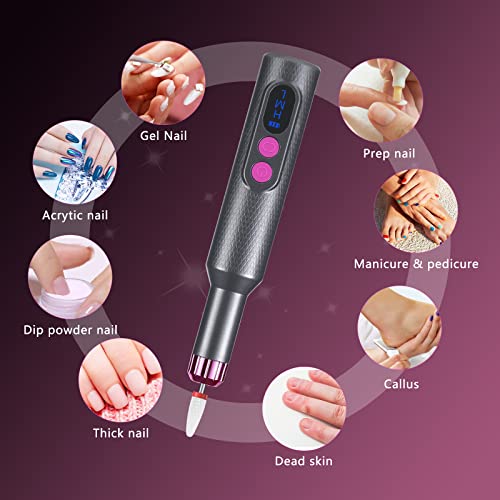 Cordless Electric Nail Drill, Portable Rechargeable Electric Nail Drill Machine For Acrylic Gel Nail And Nature Nail, Women Manicure Pedicure Polishing #TOP5