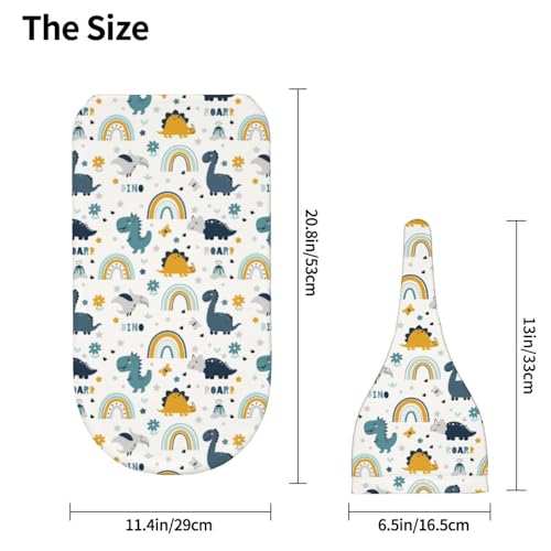 Image of Dinosaurs and Rainbows Newborn Swaddle Blankets Hat Sets Soft Baby Receiving Blanket Swaddle Sack for Baby Shower Infant Boy Girl Gift