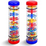 2PCS Baby Rattle Toys, Large Extended Rain Stick Montessori for Babies 6-12+ Months, Sensory Hand Grip Developmental Musical Instruments for 1 Year Old Toddlers