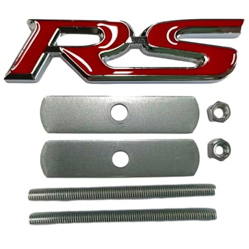 Image of 3D Raised Letters RS Emblem Grill Metal Badge Fits for Camaro Series Automotive Decoration(Red)