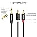 XANHAM 3.5mm to 2RCA Adapter Cable 16 Feet /5m Aux TRS 1/8 Inch Jack to 2 RCA Male to Male Y Splitter Cord for Hi-Fi System, Phone, Speaker, MP6, Tablet, HDTV