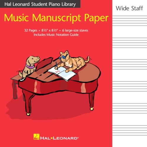 Wide Staff Manuscript Paper for Piano Students