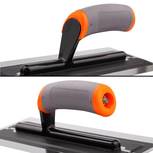 MIVOS Premium Glättekelle aus hochwertigem Edelstahl 410x110mm - Profi Glättscheibe Traufel - Glätter - Trockenbau Werkzeug - Ergonomischer, Rutschfester Griff - MADE IN EU