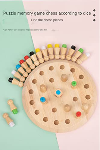 Image of VGRASSP Wooden Memory Chess Game Set for Kids, Color Memory Chess Game, Educational Board Games for Boys and Girls