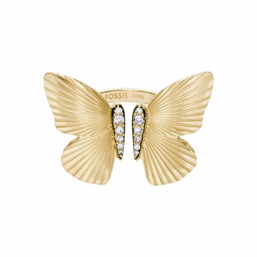 Fossil Anelli aperti da donna in acciaio inossidabile, Oro tenue, 9