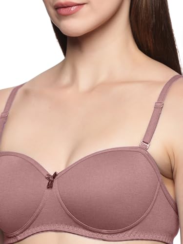 Image of Teens Lifestyle Non-Wired Padded Super Combed Cotton Strapless Bra for Women | Full Coverage, Ultra-Grip Support Band, Detachable Adjustable Transparent Straps, Seamless Design