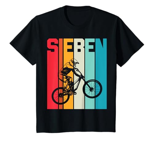 Kinder 7. Geburtstag Cooles Jungs Kinder Retro Mountainbike MTB T-Shirt