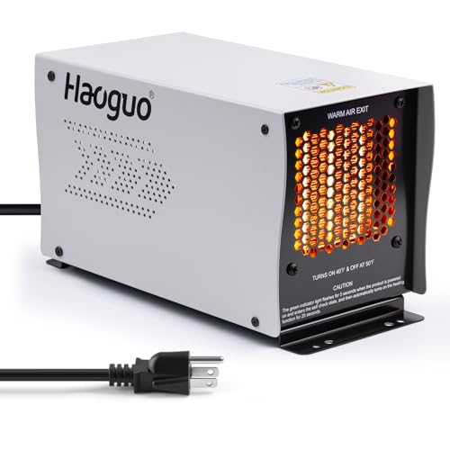 Boat Engine Compartment Heater, Haoguo 650W Self-Regulating PTC Bilge Heater (40°F ON/50°F OFF) with Waterproof Fan, Prevents Pump & Engine Damage, Ideal for Winter Storage, Grey