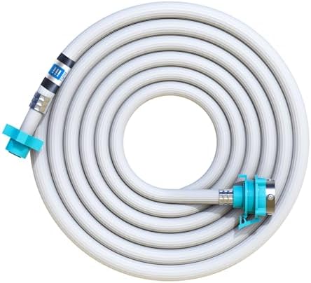 Eightiz Flexible PVC Washing Machine Inlet Hose water pipe, Universal Water Inlet with Tap adaptor Connector for Top & Front Load Fully Automatic (10M)
