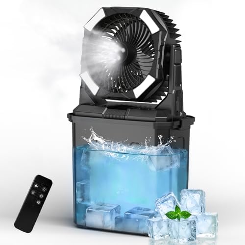 Portable Misting Fan, 11L Outdoor Misting Fan, 20000mAh Rechargea...
