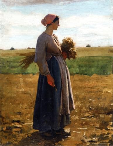 Pintura Giovane donna nei campi Jules-adolphe Breton Lienzo Arte que Inspira Serenidad