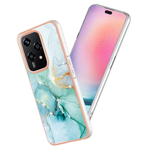 Coque Honor 200 Lite en silicone TPU souple vert avec bords transparents