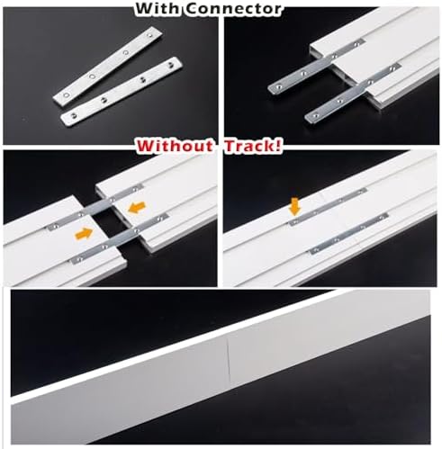 Aluminum Curtain Track Valance Panel, White Ceiling Mount Cornice Boards for Blackout Curtains, 14.5cm Height, 2.4m (7.9ft) Length, Decorative Valance Frame