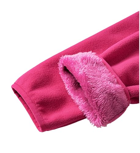 Kids Boys Girls Polar Fleece Jacket with Hood Toddler Outerwear Warm Autumn Winter Youth Coat 3-12Years4