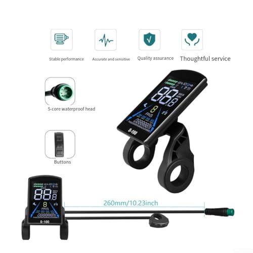 Écran LCD vélo électrique S-100 noir 24V-72V compatible multi-protocoles - 7