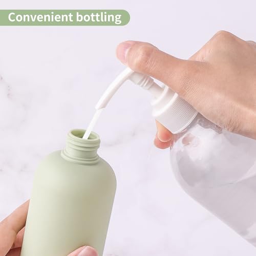 WLLHYF Butelki do wyciskania, 2 sztuki, 200 ml, plastikowe pojemniki podróżne do wielokrotnego napełniania, puste butelki z zatyczką, akcesoria podróżne do szamponu, kremów, balsamu, odżywki