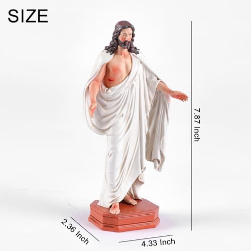 Estatua Resurrección de Cristo Católica 8 pulg Resina Pintada miniatura 2