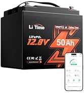 Litime 12V 50Ah TM Bluetooth LiFePO4 Batterij met Lage Temperatuur Bescherming, Deep Cycle Li-Ion...