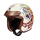 BOSERMEM Retro-Motorradhelm, ECE 22.06 Zertifizierter Offener Helm. Das Futter Ist Belüftet Und Atmungsaktiv. Geeignet Für Cruiser, Roller, Scooter-Helm Und Mopeds(Beiges Puzzle, L=57-58cm)
