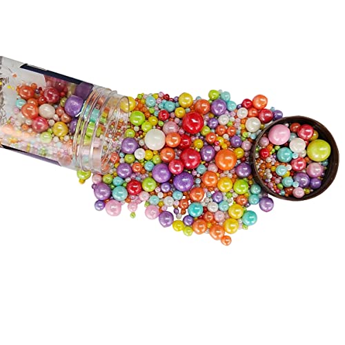 Image of Edible Multicolor Sugar Pearls Candy Sprinkles 120G / 4.23Ounce Baking Cake Sprinkles Cupcake and Cake Topper Cookie Decorations Wedding Party Valentines Halloween Christmas Supplies