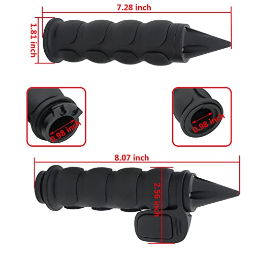 WENLICP Motorcycle Hand Grips 1 inch/25mm Universal Non-Slip Handlebar Throttle Grips Black Chrome Compatible Harley Davidson Street Glide Sportster 883 Road King Dyna Electra Glide Softail Fatboy… - Thumbnail 4