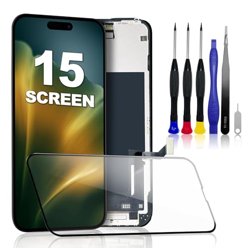 Écran pour iPhone 15 avec True Tone programmable et numériseur tactile FHD pour réparer l'affichage
