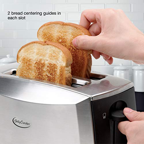 Betty Crocker 2-Slice Multifunctional Toaster, Brushed Stainless Steel, Bc-1618C #TOP2