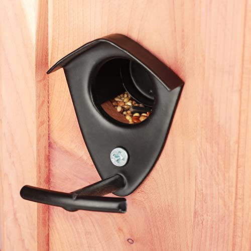 Cedar Alpha 2 In 1 Suet Silo Cedar Wood Bird Feeder For Outside - Multi-Functional Bird Feeder With Heavy Duty Suet Cage And Hanging Cable Wire - Lifetime Lasting #TOP5