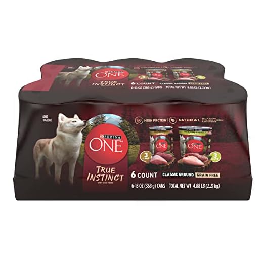 Purina ONE Natural Grain Free Wet Dog Food Variety Pack, True Instinct Classic Ground - 13 Ounce (Pack of 6)