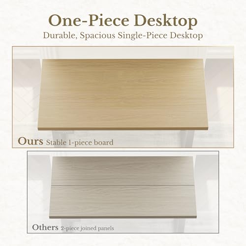 Image of ErGear Electric Standing Desk, 48 Inch Adjustable Height Sit Stand Up Desk with 1.18 inch Thickness Whole-Piece Desktop, Computer Office Desk for Home Office, Light Walnut