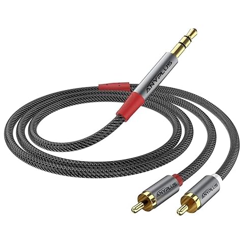 ANYPLUS 2RCA to 3.5mm,【3M】 1/8 to RCA 2-Male Headphone Jack Fish Wire Braid Y Splitter RCA Auxiliary Cord for Smartphone, Tablet, HDTV,MP3 Player Speaker Cover