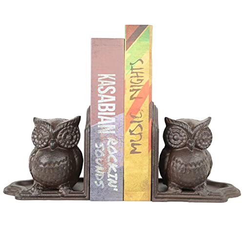Remenna Owl Decorative Bookend, Heavy Duty Cast Iron, Vintage Shelf Decor, Antique Brown… #TOP29