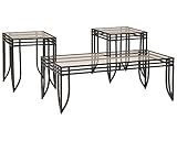 Ashley Furniture Signature Design - Exeter Glass Top Occasional Table Set - Contains Cocktail Table & 2 End Tables - Contemporary - Black/Brown