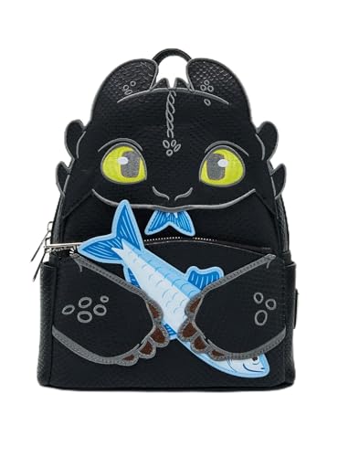 Loungefly DreamWorks How to Train Your Dragon Toothless & Fish Figural Mini Backpack BoxLunch Exclusive BLACK NONE