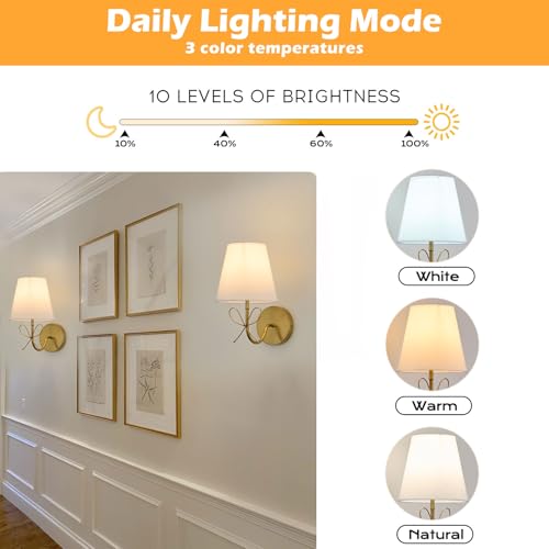 Image of PASSICA DECOR Bow Wireless Battery Operated Wall Sconce Set of 2, Rechargeable Dimmable LED Lights 2x6500mAh with 15 Colors,Remote Control,Bow Lamp for Girls Rooms,Bedroom Living Room
