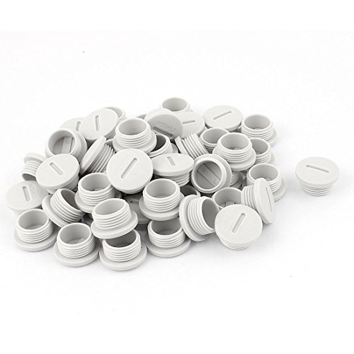 Tapa ciega M20 x 8 mm de nylon gris con cabeza redonda para sellado de roscas 50 piezas