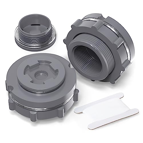 TAISHER 2PCS Black PVC 1-1/4'' Bulkhead Tank Connector Adapter Fitting with Plugs & Gasket for Water Tank, Rain barrels, Aquariums, Bathtubs and Sink by TAISHER - Used condition - US$13.29