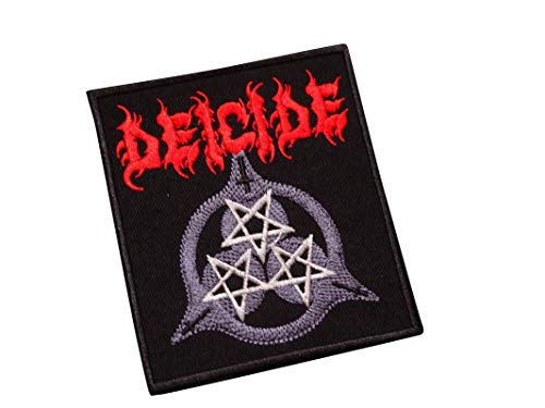 Deicide Rosso, Satanic Death Metal, Black Thrash Immolation, Obituary, Hellflame, Cannibal Corpse, Sodom3 ricamato ferro su applique souvenir accessorio
