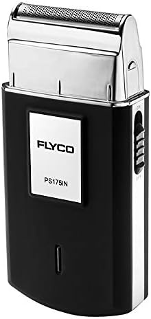FLYCO Rotary Shavers Mini Pocket Electric Rechargeable Razor Trimmer with Push-Style Reciprocating Blade for Men (Black)