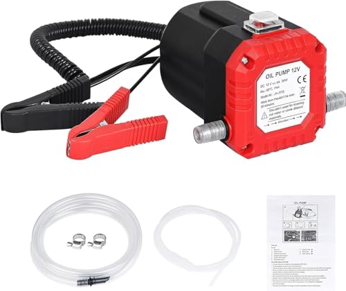FreeTec Ölwechselpumpe, Absaugpumpe, 12 V, 80 W, Ölabsaugpumpe, Öl-Transferpumpe für Auto, Motorrad, Boot, Geländefahrzeug